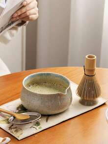 5/8pcs Set Ceramic Matcha Bowl, Matcha Whisk, Bamboo, Matcha Brush, Tea Scoop, Matcha Ceremony Gift Box, Round Pointed Ceramic Matcha Bowl & Whisk Set, Fade-Resistant, Elegant & Durable, Suitable For Outdoor Travel & Leisure, Tea Enthusiasts, Kitchen