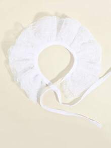 1 pezzo Colletto elegante da principessa in stile casual alla moda, bianco/nero, con motivo floreale trasparente e volant, adatto per abiti, feste, uscite e abbinamenti - Multicolore - Visualizzare 4