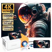 HUASHIJIE 2025 New Ultra-Clear Projector Home Bedroom Ultra-High-Definition Projection Wall High-Definition Small Home Theater Computer Smart Phone High-Definition Connection Fitness Office Outdoor Camping Room Online Class Living Room Dormitory Student Mini 4K Projector - EU C Type Plug(220-240V) - View 1