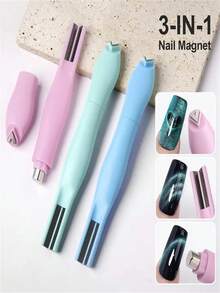 全新强磁力磁性美甲套装 - 设计有心形、蛇形图案、线条、法式尖头、闪光和广亮效果 - 可拆卸猫眼磁铁，实现家庭沙龙级美甲体验 - 多功能美甲工具套装，包括磁性指甲油（无需胶水） - 适合派对婚礼 - 查看 3