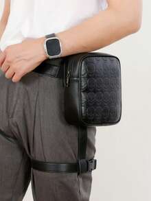 2025 New Fashion PU Leather Floral Pattern Crossbody Bag, Korean Shoulder Pouch, Street Outdoor Phone Sports Cycling Organizer Bag, Unisex Small Bag