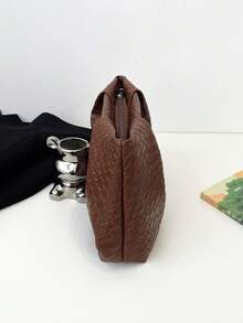 New Fashion Solid Color Clutch, Pleated Cloud Bag, Solid Color Casual Envelope Bag, Cosmetic Bag, Travel Accessory Bag, Inner Liner Bag, Toiletry Bag, Storage Pouch - Brown - View 9