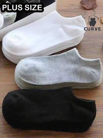 1/10/20/30/40 双大码女式网眼短袜，多色休闲时尚踝袜，柔软、舒适、透气，适合夏秋冬春黑色、白色和灰色短袜，是徒步旅行、返校、万圣节和圣诞节的完美礼物