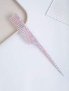 Simple Marble Texture Cellulose Acetate Long Handle Pointed Tail Comb, High-End Leopard Print Hair Brush, Anti-Static, Gentle On Hair, Detangling Comb ,Hair Styling Tools Hair Accessories - Multicolor - View 14