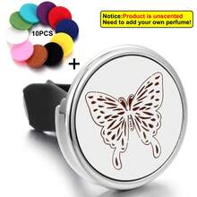 1PC New Arrival Tree Of Life Aromatherapy Diffuser Car Air Freshener Alloy Stainless Steel Aroma Essential Oil Diffuser Car Vent Clip Perfume Lockets Pendants Car Fragrance Diffuser Clip Effective In-Car Fragrance Diffuser With 10pcs Pads - Silver - View 10