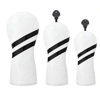 Funda protectora para cabezal de palo de golf con diseño de corte blanco - Equipo de protección para entusiastas del golf y jugadores habituales | Perfecto para el campo y la práctica casual