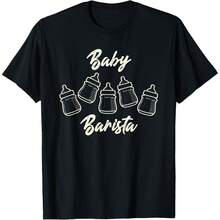 Baby Barista New Mom Dad Funny Formula Milk T-Shirt- - Black - View 1