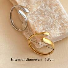 New 18K Stainless Steel Fashion Ring, The Opening Design Can Be Adjusted In Size - 3-dourado - View 4