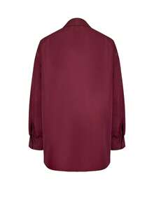 女士常规长度梭织面料纽扣细节长袖衬衫