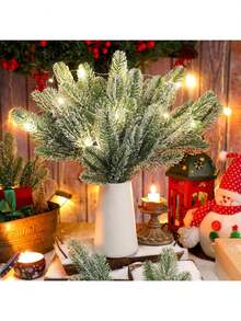 5/10/20 Stücke Schneebedeckte Kiefernzweige 28,7 cm künstliche beflockete Picks als Weihnachtsbaum Füllung, verschneite Stiele Wintersprays für DIY Basteleien, Girlanden, Kränze, Feiertags-Dekoration, Weihnachten>Dekoration, Halloween Outdoor Dekorationen, Küchen Accessoires, Schulanfang, Badezimmer Accessoires, Uni Essentials, Weihnachtsgeschenke, Gartenmöbel, Brautjungferngeschenke, Winterdekoration - Grün - Übersicht 4