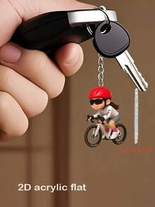 3/1 Cute And Fun Keychains For Cycling Boys And Girls, Made Of 2D Flat Acrylic Material, Suitable For Cycling Enthusiasts' Bag Accessories, Keychains, Car Keychains, Car And Home Decorations, Keychains, Perfect Gifts For Family And Cycling Enthusiasts