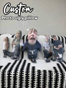 1pc Customized Funny Pet/Cartoon Character Plush Pillow, Personalized Novelty Pillow Based On Photo, Unique Stuffed Doll Gift For Boyfriend, Pet Lovers, Friends, Couples, Customized Novelty Face Pillow, Back To School Gift, Halloween Gift