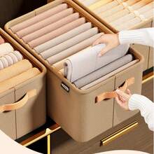 Bộ 1/2 giỏ đựng đồ bằng vải cổ điển - Cỡ L/XL/XXL - Có thể gấp gọn, đa năng, phù hợp cho tủ quần áo, giá sách, văn phòng và ký túc xá - Tuyệt vời để đựng quần áo, đồ dùng linh tinh và đồ gia dụng (Giao hàng ngẫu nhiên) - Nhiều màu - Xem 10