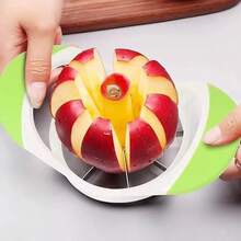 1 Pc Multi-Function Stainless Steel Apple Slicer, 8/12 Blades Fruit Cutter And Corer, Quick & Easy Kitchen Gadget For Apples, Pears, Peaches And Other Fruits, Durable Anti-Rust Material, Available In Red, Green And Black, Suitable For Home, Kitchen, Restaurant And Party Use (Dishwasher , Strong And Sharp Blades, Not Plastic Material)