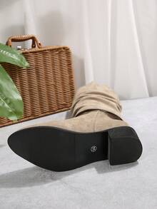 Botas de piel de imitación con hebilla de estilo occidental y casual, de media pantorrilla, para uso diario. Nuevas botas de montar de tacón grueso y vintage para boda, fiesta, oficina, hogar y exterior, para verano y otoño