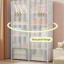 1 Five-Layer Multi-Functional Wardrobe - Dust-Proof Storage Rack With Hanging Rod, Tool-Free Installation, Can Bear 30 Pounds, Space-Saving Design, Suitable For Bedrooms, Offices, Dormitories, And Living Rooms - Multicolor - View 6