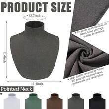 1pc Women's Detachable Dickey Collar Half Turtleneck Faux Shirt Warmer - Knitted Turtleneck - View 4
