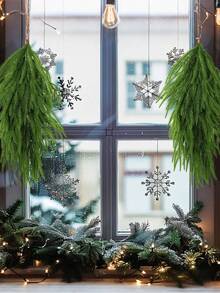 Artificial Hanging Plants, Christmas Teardrop Pine Needle Hanging Swag, Artificial Pine Needle Branches Faux, Winter Wreath Hanging Plants, For Front Door, Wall, Home Christmas Decoration Home Decor Christmas Decorations Room Decor Christmas Decorations Home Christmas Gifts Christmas Decor - Multicolor - View 3