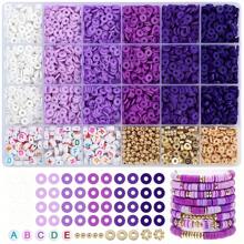 1 caja de 4000 piezas de cuentas de arcilla polimérica de colores surtidos, cuentas de arcilla blanda, cuentas negras, adecuadas para la creación de joyas DIY