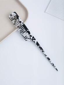 Simple Marble Texture Cellulose Acetate Long Handle Pointed Tail Comb, High-End Leopard Print Hair Brush, Anti-Static, Gentle On Hair, Detangling Comb ,Hair Styling Tools Hair Accessories - Multicolor - View 13