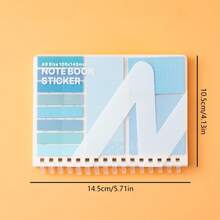 Multi-Functional Notebook Combination Set, Four-In-One Notebook With Sticky Notes, Index Stickers And Horizontal Lines, Loose-Leaf Book Waterproof Cover, Back To School And Office - Màu xanh lam - Xem 2
