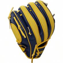 A200 Youth 10 Baseball Glove - 海軍藍/黃色 + 10 英吋 + 右手投擲 - 查看 5