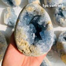 Celestite Druzy Crystal Stone, Crystal Crafts DIY, Home Decoration, Adds A Distinctive Atmosphere To Your Home,Birthday Gift - Blue and White - View 14