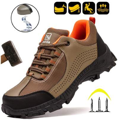 Zapatos de seguridad, zapatos de trabajo para hombres, tenis Sport Industriale,anti - compresión, anti - pinchazos, anti - destrozos, transpirables, antideslizantes, adecuados para las cuatro estaciones