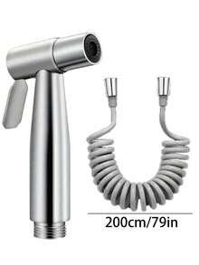 Set de 3 pulverizatoare de bideu portabile, pulverizator de bideu pentru toaletă montat pe perete cu debit de apă reglabil, furtun flexibil de 79 inci și suport, pentru curățarea băii, igiena personală și spălarea toaletei, sporește confortul curățării băii, instrument de curățare multifuncțional, accesoriu esențial pentru baie