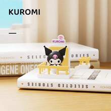 Miniso Sanrio Kuromi 爬梯磁力挂饰，Q 版 Kuromi 设计，带黄色和白色栅栏，背面磁吸，自由组合，非常适合桌面装饰和生日礼物（1 件） - 彩色 - 查看 3
