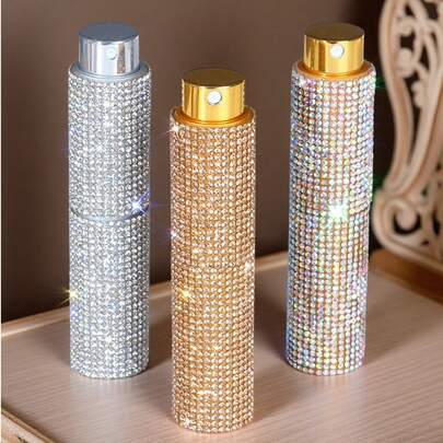 1 chai xịt nước hoa mini có thể nạp lại, trang trí bằng đá lấp lánh, thích hợp để trang trí nhà cửa trong phòng khách, phòng ngủ, phòng tắm, đồ dùng cần thiết khi đi du lịch, quà tặng cho đám cưới, tiệc tùng, sinh nhật, nam giới, bố mẹ, bạn bè, năm mới, phụ kiện độc đáo.