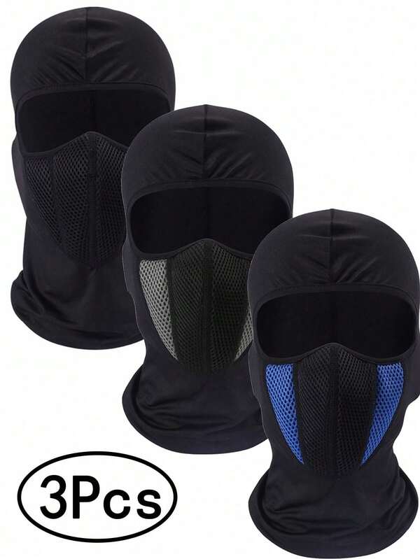 Máscara de esquí de forro polar térmico, máscara a prueba de viento para motocicleta, máscara completa para la cabeza y el rostro para mujeres y hombres para esquí, ciclismo y snowboard al aire libre, en negro, gris y azul