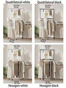 1 pieza Percha de ropa multifuncional - Estante autoportante para dormitorios y hogar, percha de abrigo y secadora sencilla, adecuada para hogares de alquiler y balcones, estante móvil de almacenamiento de ropa para dormitorios, secadora con forma de oreja de gato y hexagonal - Multicolor - Ver 9