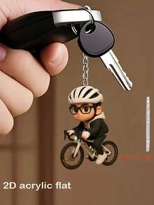 3/1 Cute And Fun Keychains For Cycling Boys And Girls, Made Of 2D Flat Acrylic Material, Suitable For Cycling Enthusiasts' Bag Accessories, Keychains, Car Keychains, Car And Home Decorations, Keychains, Perfect Gifts For Family And Cycling Enthusiasts
