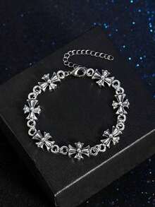 1pc Punk Vintage Style Men's Bracelet, New Fashion High-Quality Versatile Birthday/Engagement, Suitable Daily Wear - Màu Bạc Cổ - Xem 8