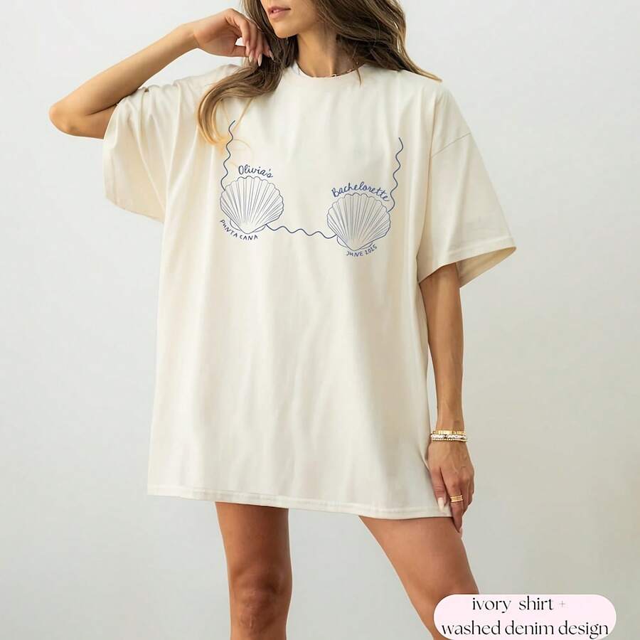 Custom Beach Bachelorette Shirt, Mermaid Bachelorette Shirts, Coastal Bachelorette Shirts, Last Splash Bachelorette Shirts - 白色 - 查看 1