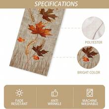 1/108 pezzi Tappeto da tavola autunnale per il Ringraziamento con foglie d'acero e zucche - in poliestere, decorazione stagionale per casa, cucina e sala da pranzo, in varie misure, robusto e durevole, centrotavola a tema autunnale per gli amanti dell'autunno e gli organizzatori di feste