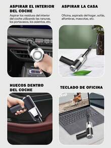 Mini Aspiradora de Mano Inalámbrica Portátil para Carro o Hogar húmedo y Seco Portátil Super Succión,Aspiradora Portatil , Funcionamiento Silencioso, Articulo Basico Para La Limpeza Del Hogar - Negro - Ver 4