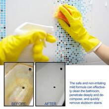 Bathroom Foam Cleaner Spray Powerful Remove Stubborn Stains Dirts Shower Glass Descaler Anti Mold For Bathtub Toilet Wash Basin Stainless Steel Limescale Cleaner Agent - trắng - Xem 8