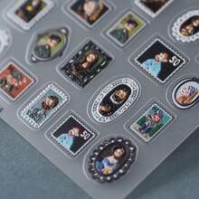 5D Vintage Stamp Nail Art Stickers Decals, Paisley Pattern Self-Adhesive Polyurethane Embellishments, Glitter Movie Theme Nail Relief Decor, Oblong Shape, Semi-Matte Finish, For Plastic Surfaces - Single Use - 彩色 - 查看 2