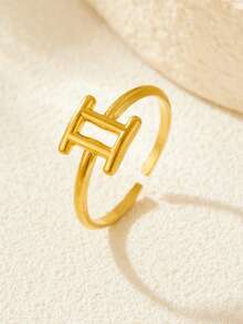 18K Gold Plated Stainless Steel Zodiac Ring, Luxury Jewelry Set With Gift Box, Suitable For Men And Women, Ideal For Daily Wear Or As A Gift For Girlfriend, Mother, Holiday