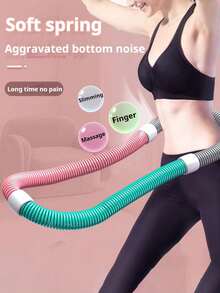 1 件全新升级软管静音弹簧瑜伽健身瘦身瘦腹瘦腰女士健身运动器材加重软弹簧可折叠设计人体工学脊椎保护用于核心锻炼腰部调理女士健身可折叠腰环可折叠加重软弹簧环，