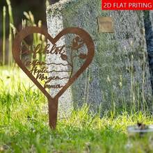 2D Acrylic Heart-Shaped Memorial Plaque - With Personalized Space To Commemorate And Mourn, Suitable For Garden, Yard Or Gravesite - Contemporary Outdoor Memorial Decoration For Loved Ones, Gravesite Decor | Heart-Shaped Decor | Memorial Day Decoration