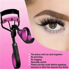 1pc Eyelash Curler + 3pcs Refill Pads, Eyelash Extension Applicator Tool, Eyelash Comb Curler, Eyelash Care Tool