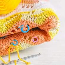 18/36/72/108 件随机颜色金属针迹标记螺旋形钩针标记环多色钩针锁定标记用于针织和钩编（多色） - 彩色 - 查看 5