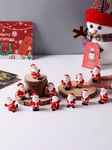 3pcs/5pcs/10pcs Mini Santa Claus Figurines, Cute Resin Statues, Christmas Decorations, Party Supplies, Miniature Landscape Decor, Home Decor, DIY Crafts Room Decor Winter Christmas Decorations Home Christmas Gifts Christmas Decor