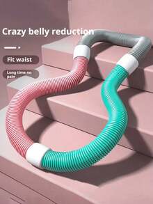 1 件全新升级软管静音弹簧瑜伽健身瘦身瘦腹瘦腰女士健身运动器材加重软弹簧可折叠设计人体工学脊椎保护用于核心锻炼腰部调理女士健身可折叠腰环可折叠加重软弹簧环，