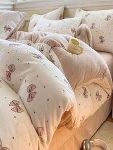 3-Piece Reversible Thickened Bedding Set, Includes 1 Duvet Cover And 2 Pillowcases (Bed Sheet And Pillow Not Included), Soft, Instant Warmth, Breathable, Moisture-Wicking, Minimalist Fashion, Machine Washable - Cappuccino - View 6