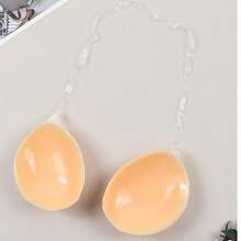 隐形粘合聚拢硅胶胸罩，粘性无肩带胸罩，带透明吊带颈带，适合露背连衣裙/上衣 - 彩色 - 查看 5