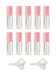 10支装大号圆形唇彩管，可重复使用DIY唇膏补充装，价格实惠，适合作为圣诞礼物、化妆品、化妆工具、平价好物、礼品、女士礼品、圣诞礼物、赠品、旅行必备。 - 粉色 - 查看 15